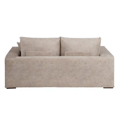 Beige Sofa Fiber Pine Wood Foam 206 x 88 x 100 cm