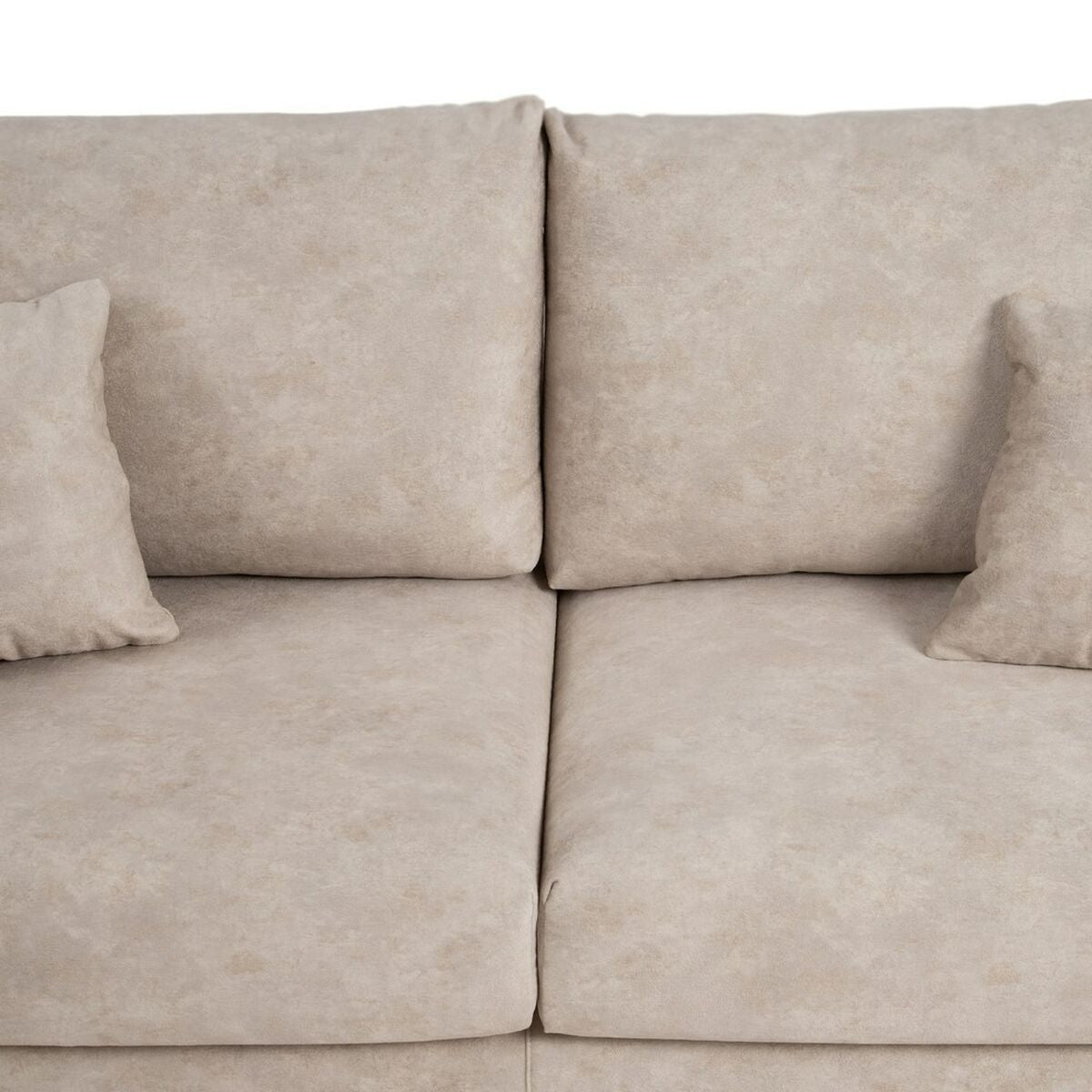 Beige Sofa Fiber Pine Wood Foam 206 x 88 x 100 cm