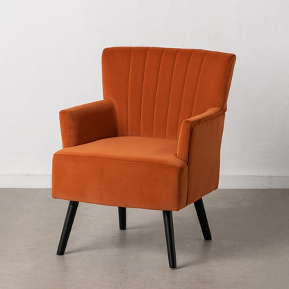 Armchair 63 x 50 x 83 cm Synthetic Fabric Orange Wood