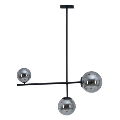 Ceiling Lamp Ø 14 cm 70 x 18 x 90 cm Black Glass Metal