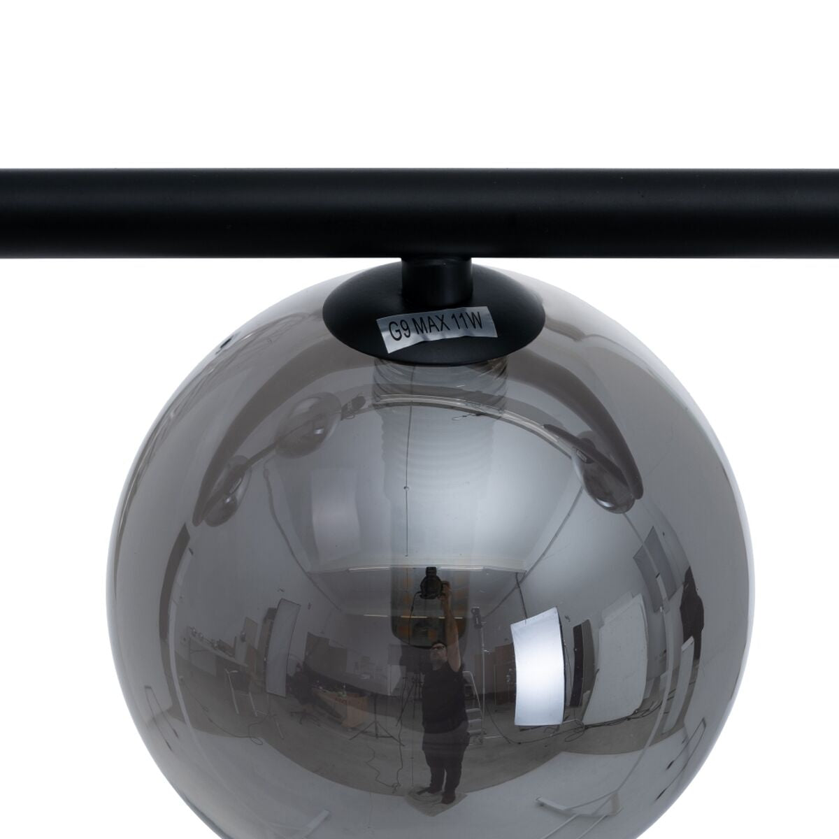 Ceiling Lamp 85 x 15 x 32 cm Black Glass Metal