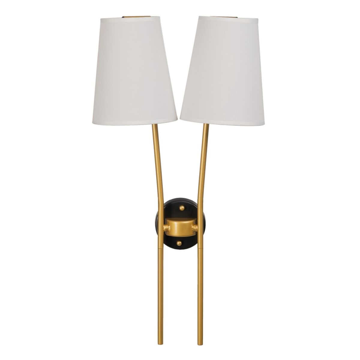 Wall Lamp 32 x 16 x 64 cm Synthetic Fabric Black Gold Metal Modern