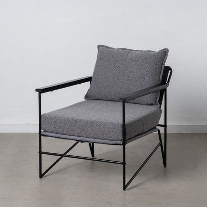 Armchair 69 x 79 x 82 cm Synthetic Fabric Metal Grey