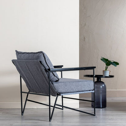 Armchair 69 x 79 x 82 cm Synthetic Fabric Metal Grey