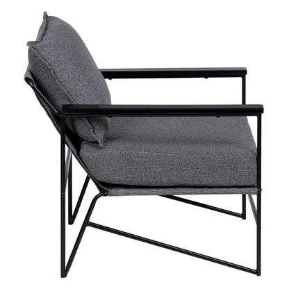 Armchair 69 x 79 x 82 cm Synthetic Fabric Metal Grey