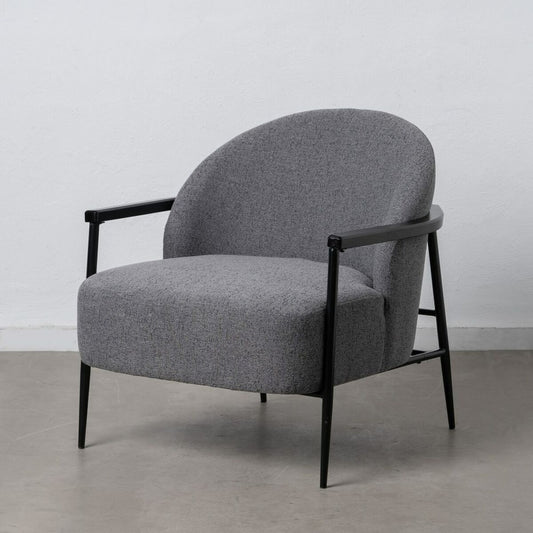 Armchair 74 x 72 x 81 cm Synthetic Fabric Grey Wood