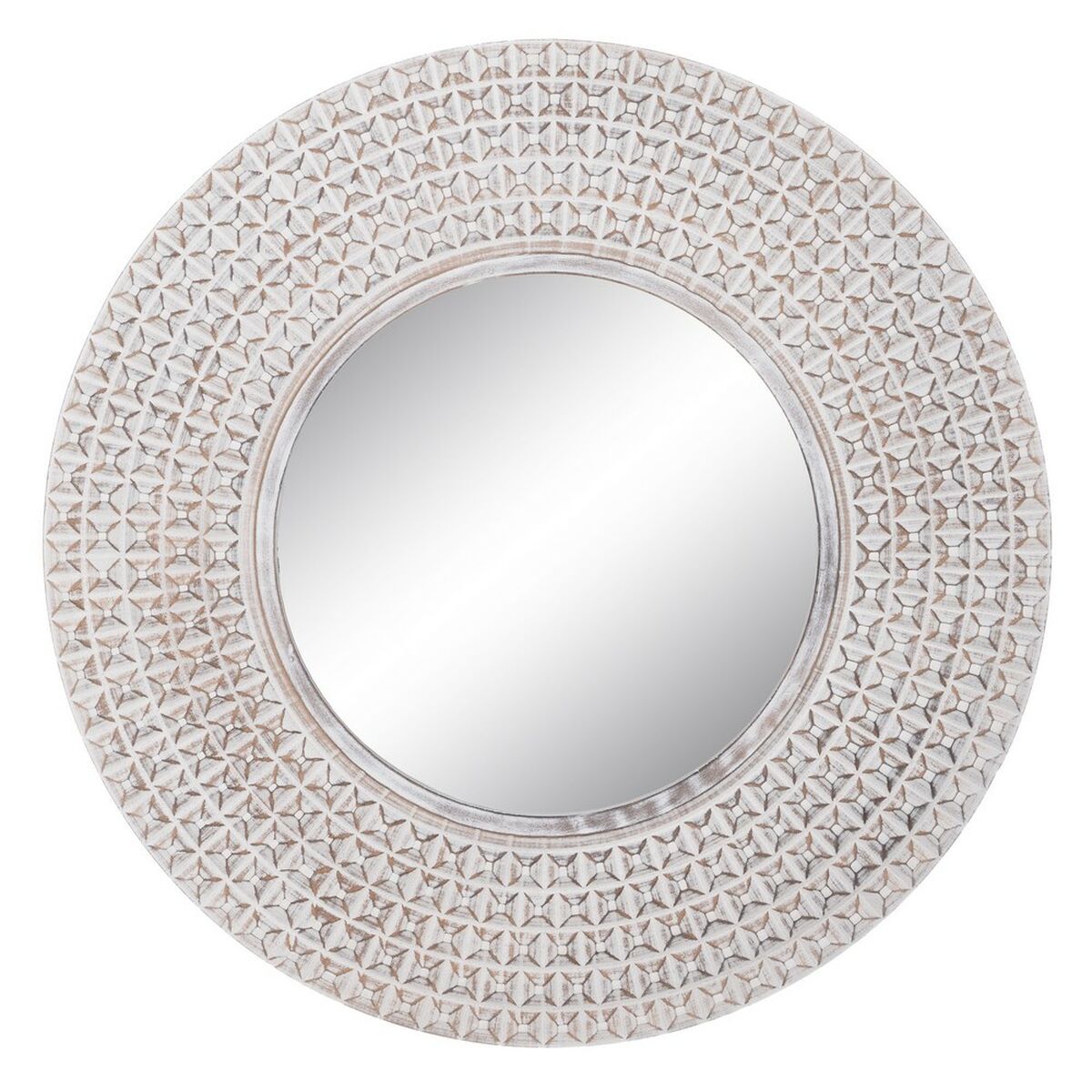 Wall mirror 90 x 2.5 x 90 cm White MDF