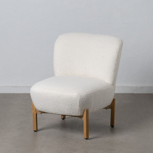 Armchair 62 x 75 x 74 cm Synthetic Fabric White Metal