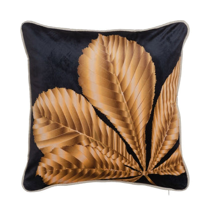 Black Gold Polyester Cushion 45 x 45 cm