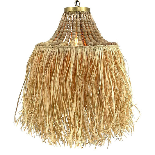 Natural Metal Wood Ceiling Lamp 40 x 40 x 45 cm