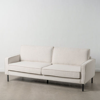 3 Seater Sofa 213 x 87 x 90 cm White Metal