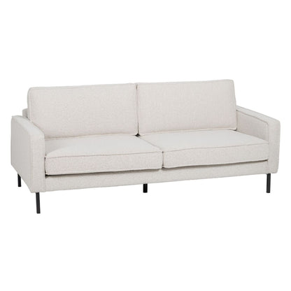 3 Seater Sofa 213 x 87 x 90 cm White Metal