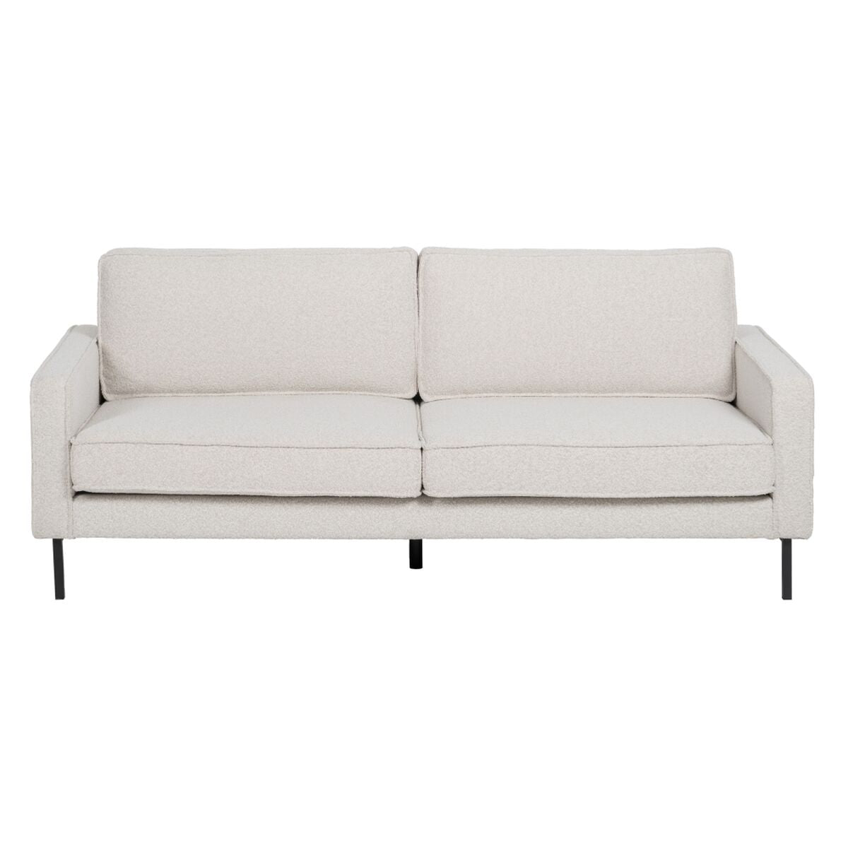 3 Seater Sofa 213 x 87 x 90 cm White Metal