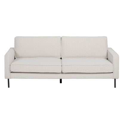 3 Seater Sofa 213 x 87 x 90 cm White Metal