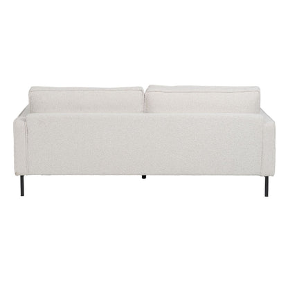 3 Seater Sofa 213 x 87 x 90 cm White Metal