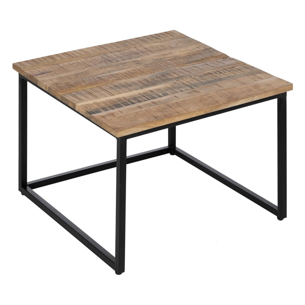 Set of 2 tables Natural Black 60 x 60 x 42 cm (2 Units)