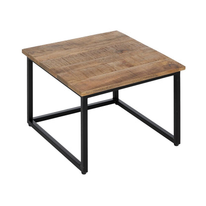 Set of 2 tables Natural Black 60 x 60 x 42 cm (2 Units)