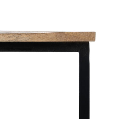 Set of 2 tables Natural Black 60 x 60 x 42 cm (2 Units)