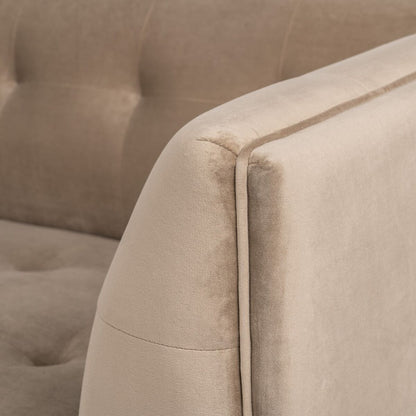 Sofa 156 x 81 x 72 cm Champagne Synthetic Fabric Wood Velvet