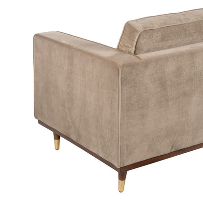 Sofa 172 x 89 x 91 cm Champagne Synthetic Fabric Wood Velvet