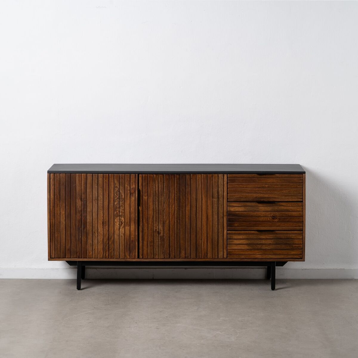 ABNER Sideboard Brown Black 160 x 40 x 75 cm