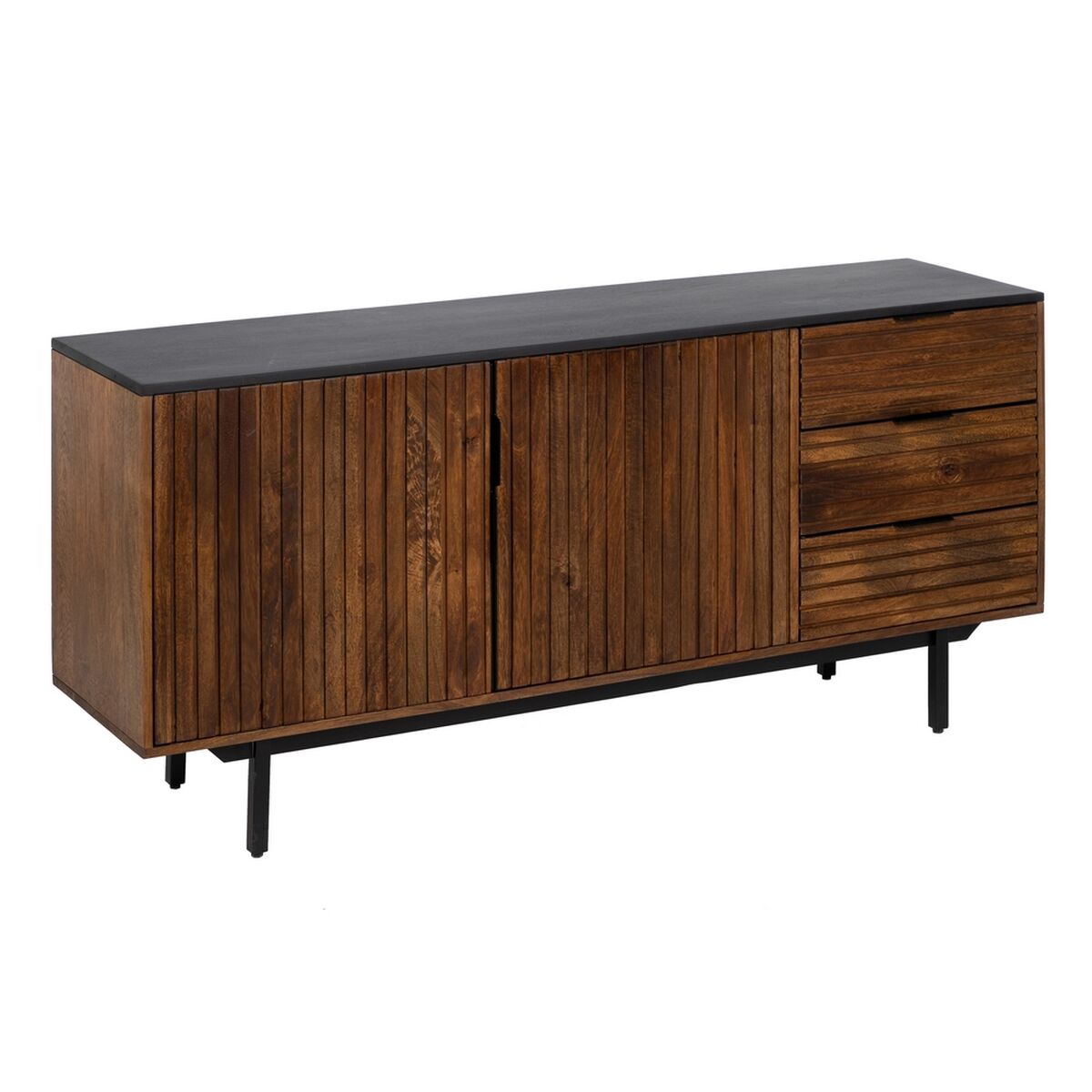 ABNER Sideboard Brown Black 160 x 40 x 75 cm