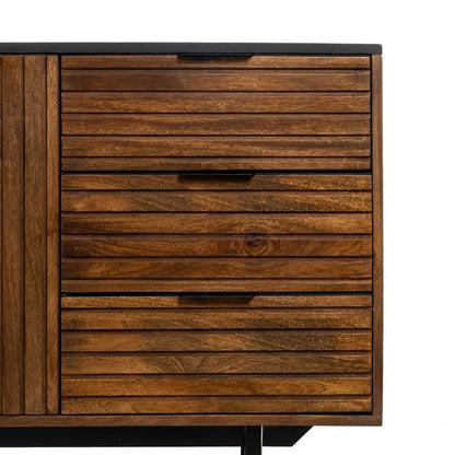 ABNER Sideboard Brown Black 160 x 40 x 75 cm