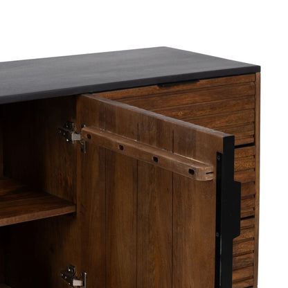 ABNER Sideboard Brown Black 160 x 40 x 75 cm