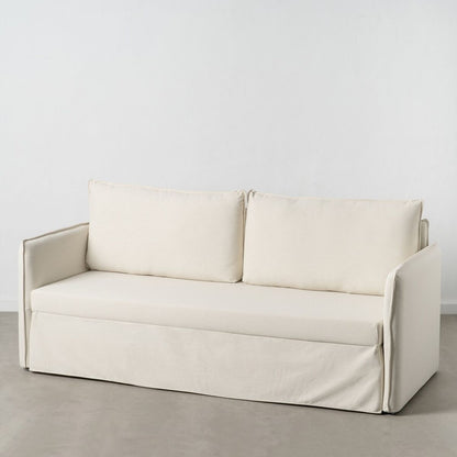 Sofá Beige Poliéster Lino 210 x 93 x 95 cm