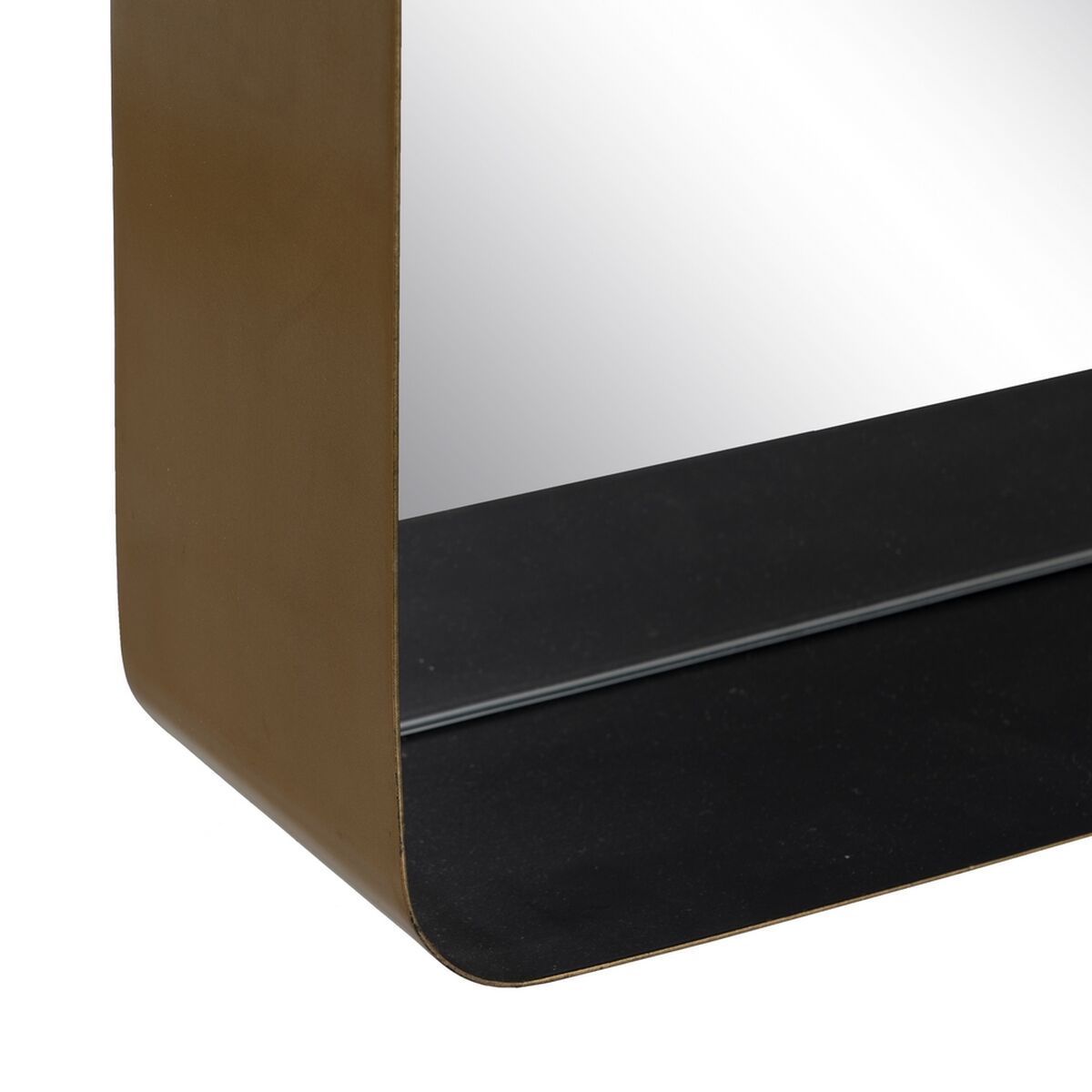 Espejo de pared 40 x 12 x 60 cm Negro Dorado Metal