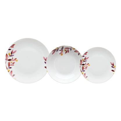 18-Piece Dinnerware Set Leaves Porcelain 1 cm