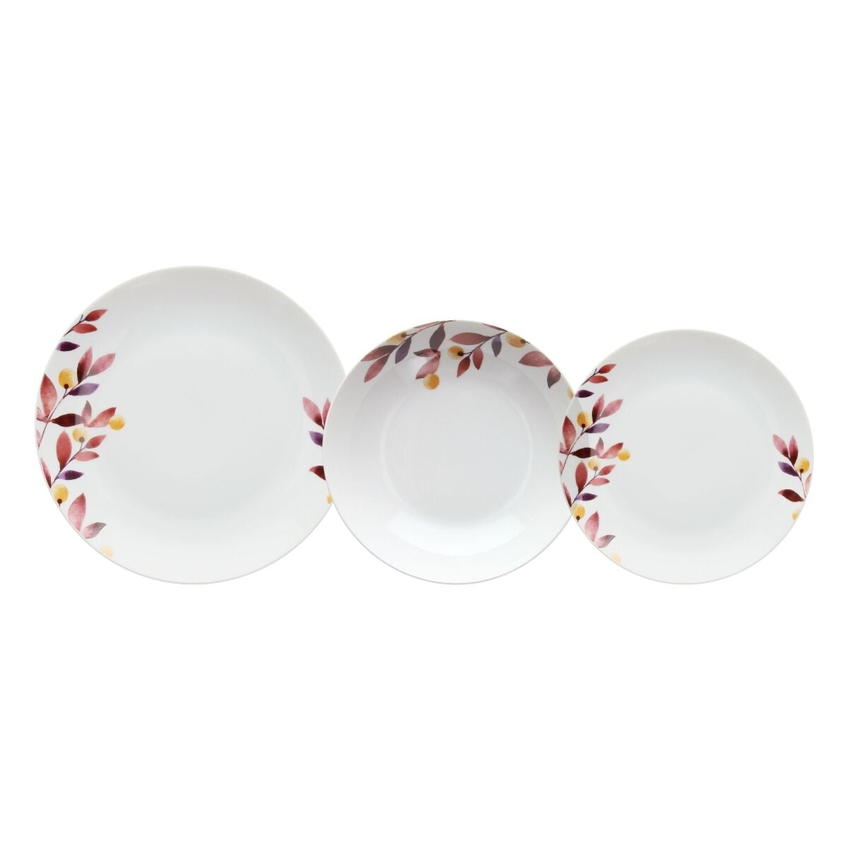 Vajilla 18 Piezas Hojas Porcelana 1 cm