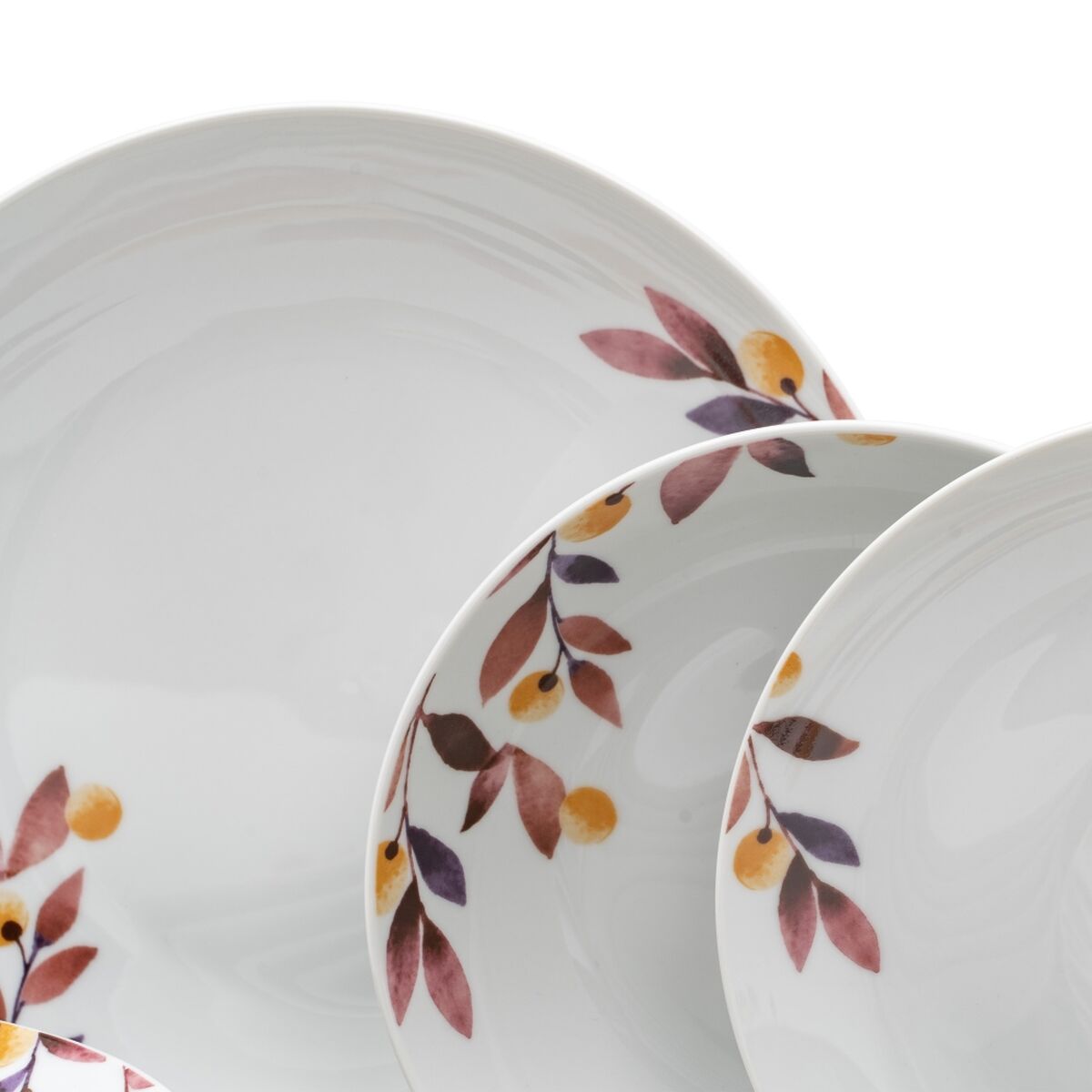 18-Piece Dinnerware Set Leaves Porcelain 1 cm