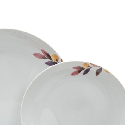 Vajilla 18 Piezas Hojas Porcelana 1 cm