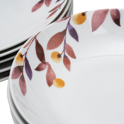 18-Piece Dinnerware Set Leaves Porcelain 1 cm