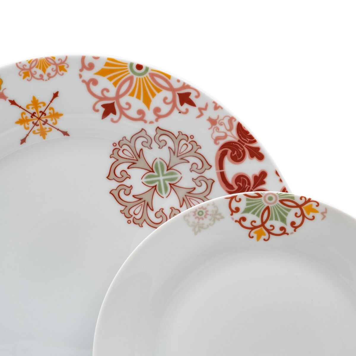 18-Piece Dinnerware Set Bordeaux Porcelain 1 cm Mustard