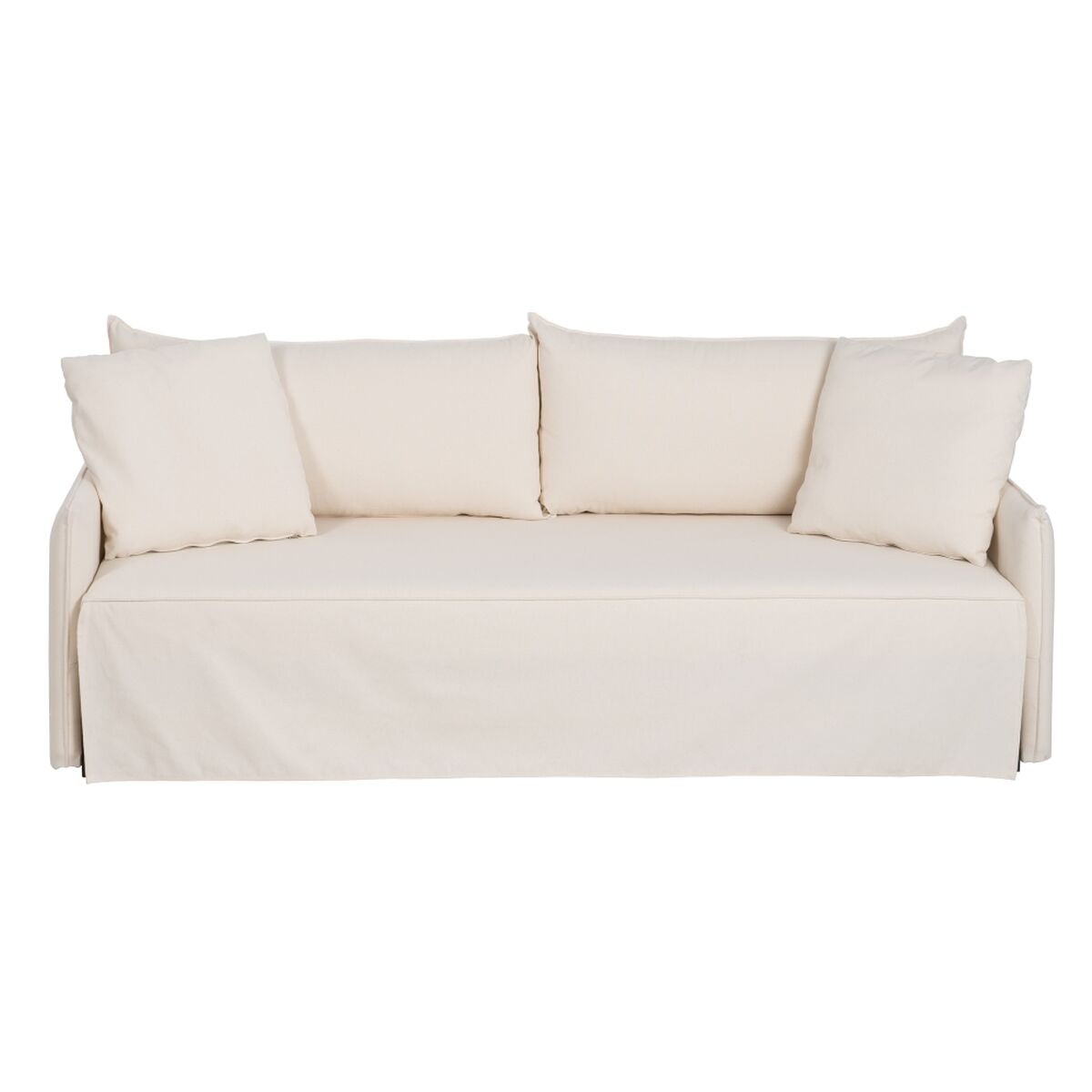 Sofá Cama 200 x 94 x 86 cm Tejido Sintético Crema