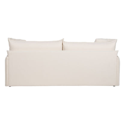 Sofá Cama 200 x 94 x 86 cm Tejido Sintético Crema