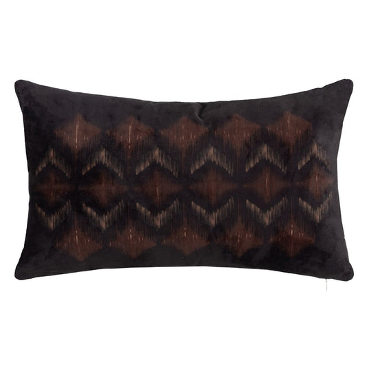 Brown Black Velvet Cushion 50 x 30 cm