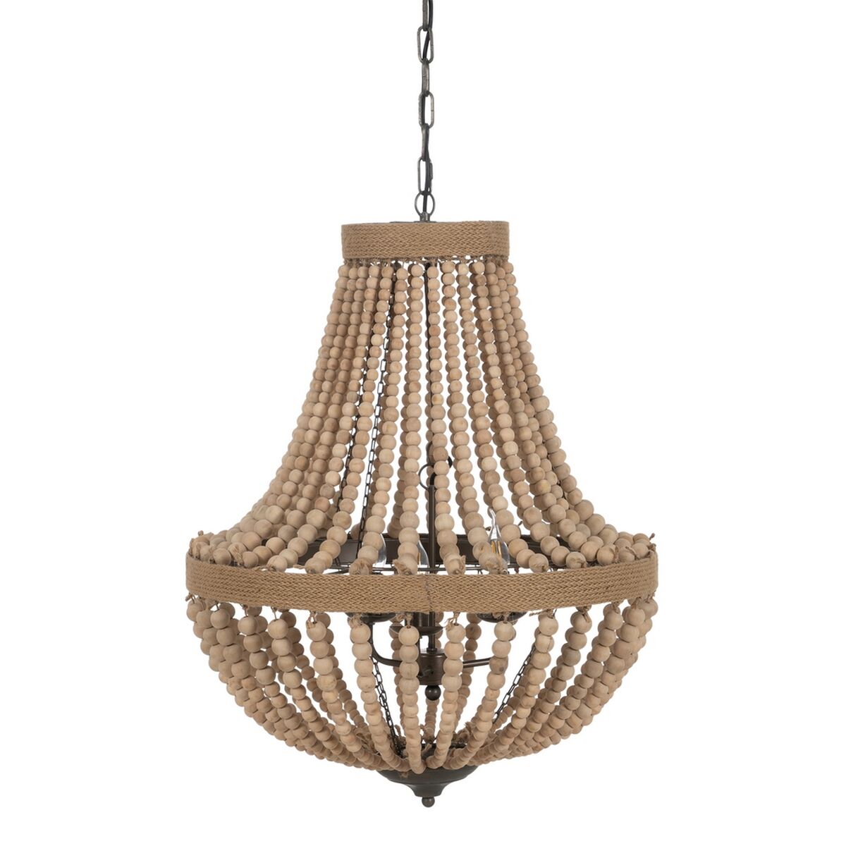 Natural Ceiling Lamp Metal Oak Wood 220-240 V 60 x 60 x 80 cm