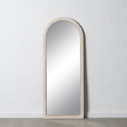 Wall Mirror Natural White Glass Mango Wood MDF Wood Vertical 60.9 x 3.8 x 152.4 cm