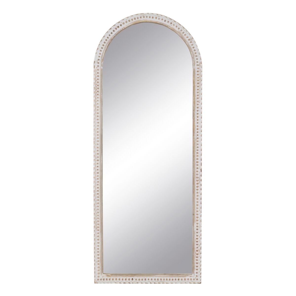 Wall Mirror Natural White Glass Mango Wood MDF Wood Vertical 60.9 x 3.8 x 152.4 cm