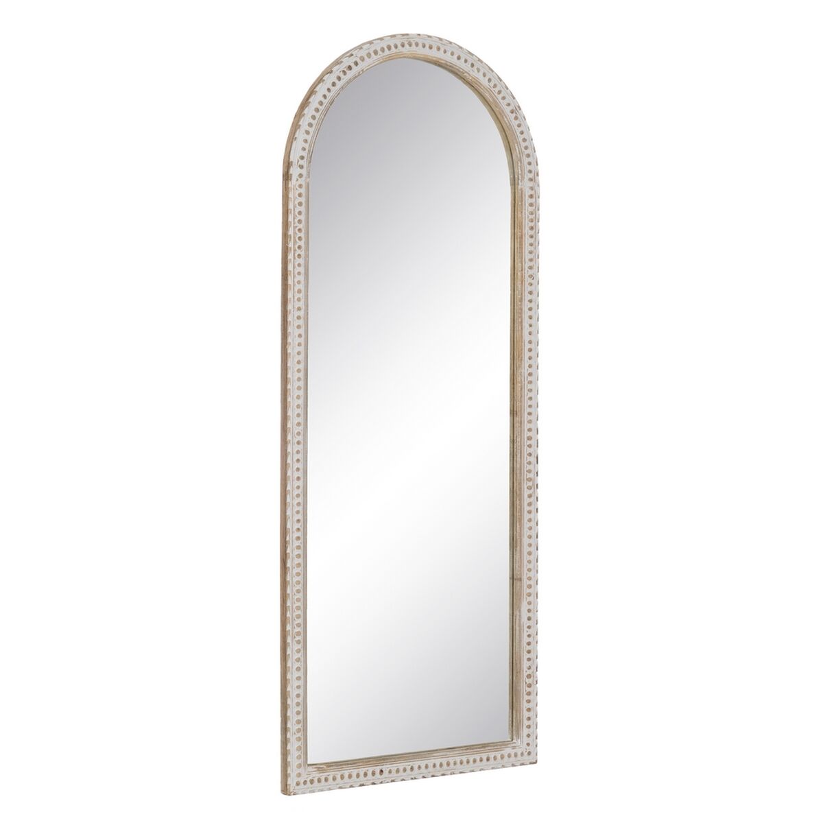 Wall Mirror Natural White Glass Mango Wood MDF Wood Vertical 60.9 x 3.8 x 152.4 cm