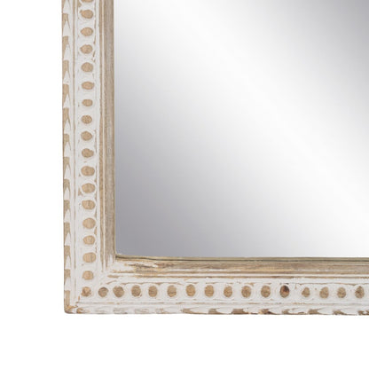 Wall Mirror Natural White Glass Mango Wood MDF Wood Vertical 60.9 x 3.8 x 152.4 cm