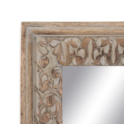 Dressing Mirror Natural White Glass Mango Wood MDF Wood Vertical 48.26 x 7 x 183 cm