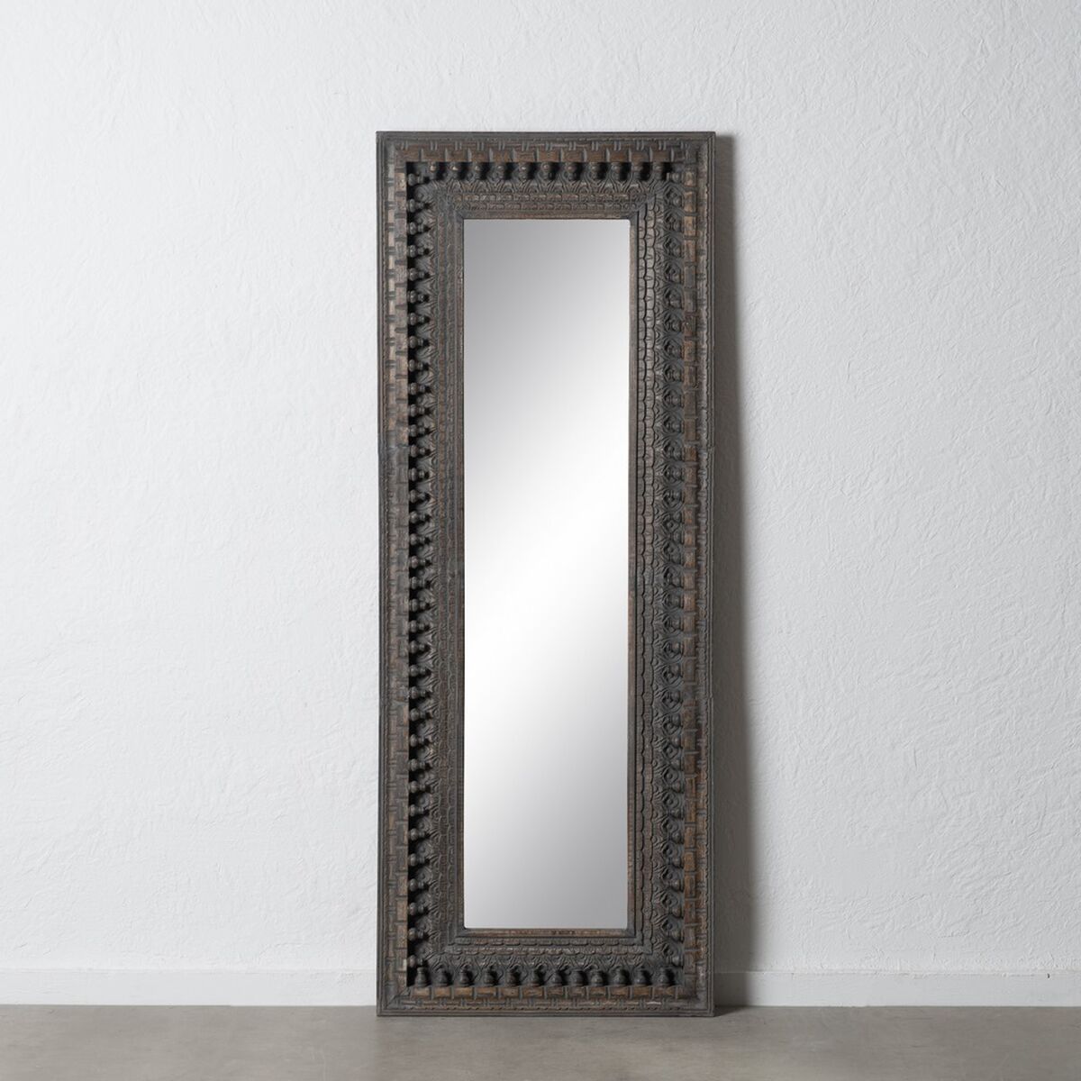 Dressing Mirror Dark Brown Glass Mango Wood MDF Wood Vertical 67.3 x 5.1 x 176.5 cm