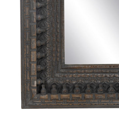 Dressing Mirror Dark Brown Glass Mango Wood MDF Wood Vertical 67.3 x 5.1 x 176.5 cm