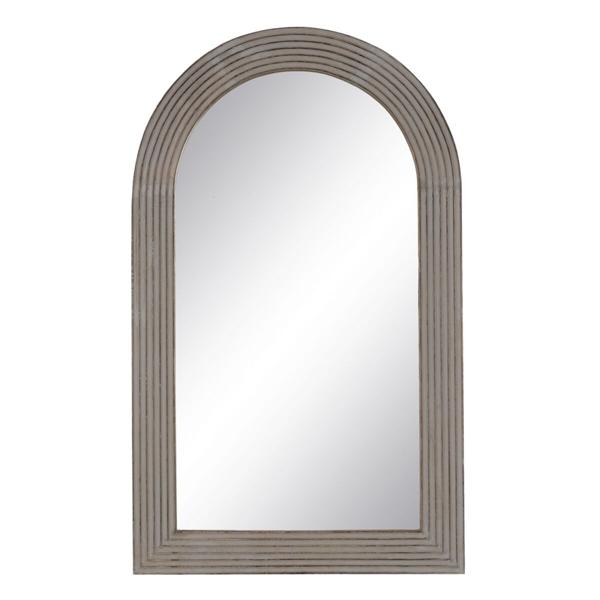 Wall Mirror Natural White Glass Mango Wood MDF Wood Vertical 64.8 x 3.8 x 108 cm