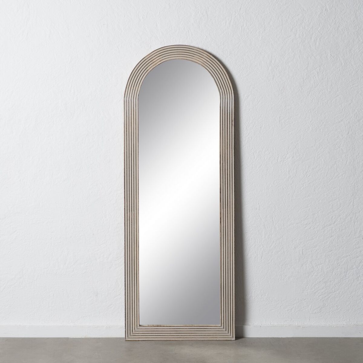 Dressing Mirror Natural White Glass Mango Wood MDF Wood Vertical 64.8 x 3.8 x 172.7 cm