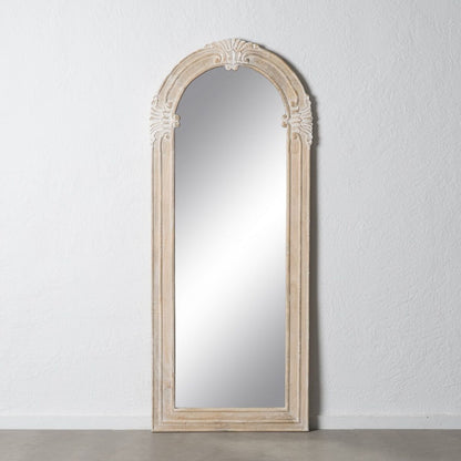 Dressing Mirror Natural White Glass Mango Wood MDF Wood Vertical 87.63 x 3.8 x 203.2 cm